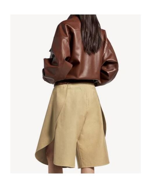 Balenciaga Brown Oversized Cropped Leather Jacket