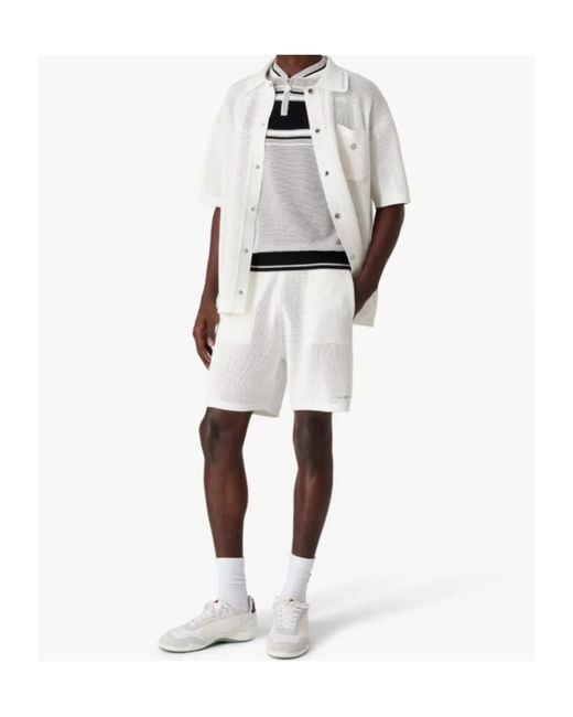 Casablanca White Logo-Embroidered Mesh Shorts for men