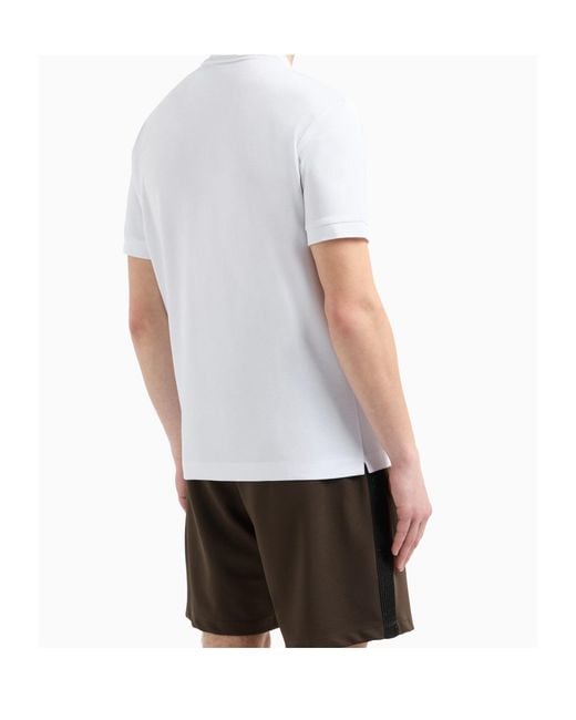 EA7 White Logo Short-Sleeve Polo Shirt for men