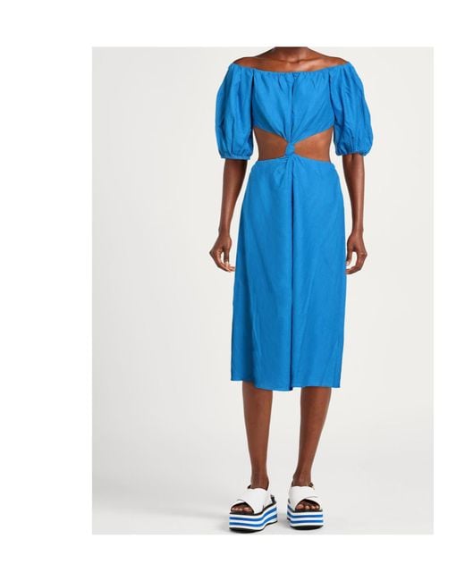 Farm Rio Blue Hollow-Out Dress
