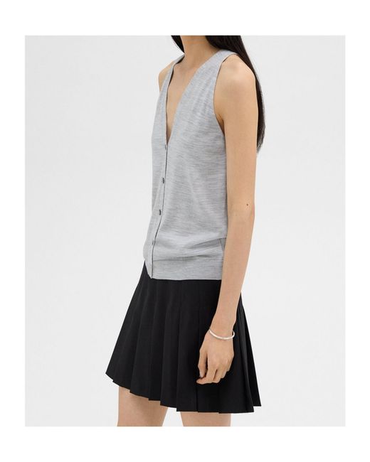 Theory Gray Wool Knitted Vest