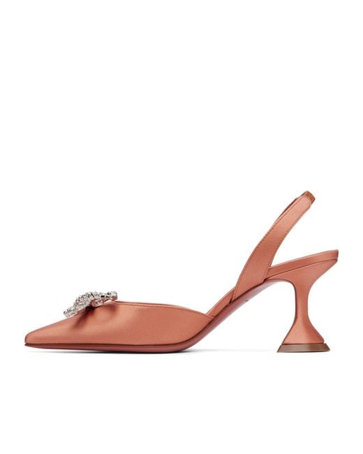 AMINA MUADDI Pink Rosie Sling 70 Pointed-Toe High-Heeled Sandals