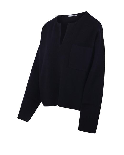 Max Mara Blue Zibello Crewneck Long-Sleeved Jumper