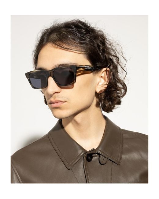 Balenciaga Gray Eyewear Rectangle Frame Sunglasses for men