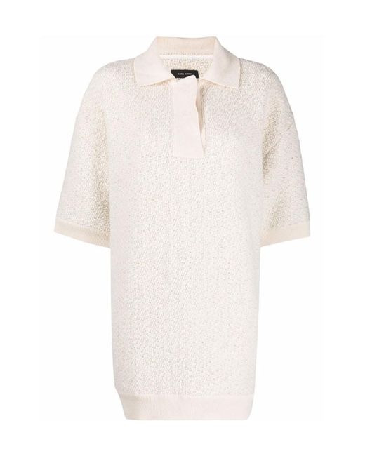 Isabel Marant White Imelda Short-Sleeved Knitted Top