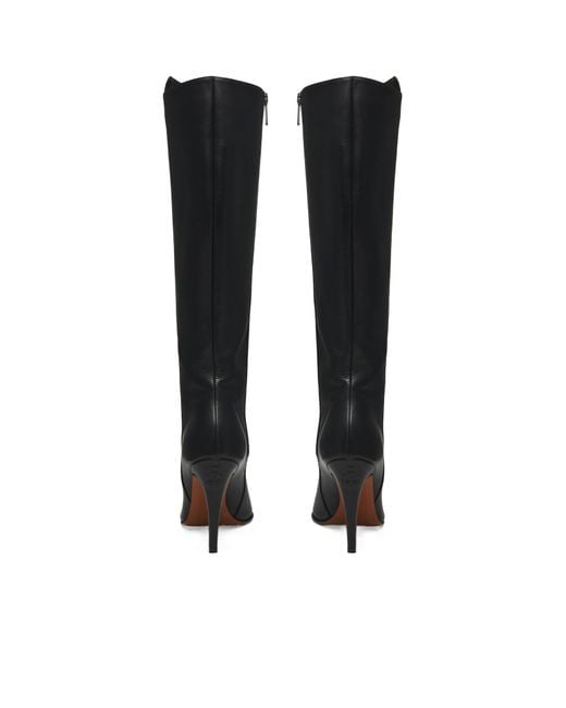 McQueen Black Birdee Knee-High Boots