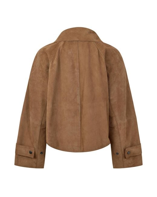 Weekend by Maxmara Brown Abito Leather Jacket
