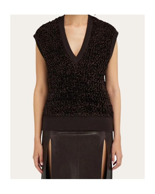 Ferragamo Black Ferragamo V-Neck Vest