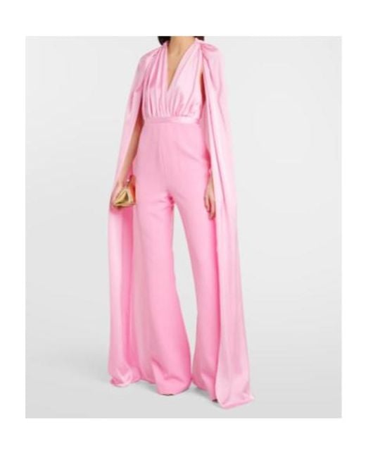 Safiyaa Pink Bianca Caped Jumpsuit