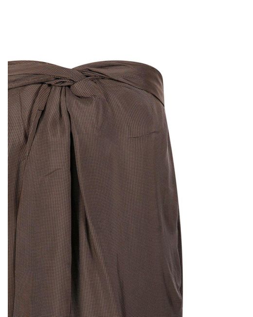 Rohe Brown Draped Sarong Skirt