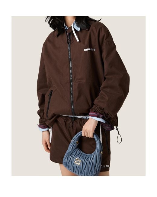 Miu Miu Brown Washed Gabardine Blouson Jacket