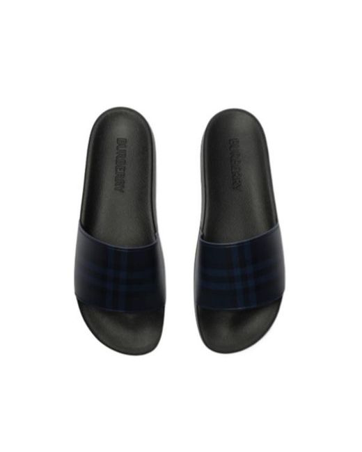 Burberry Multicolor Checked Slip-On Slides for men