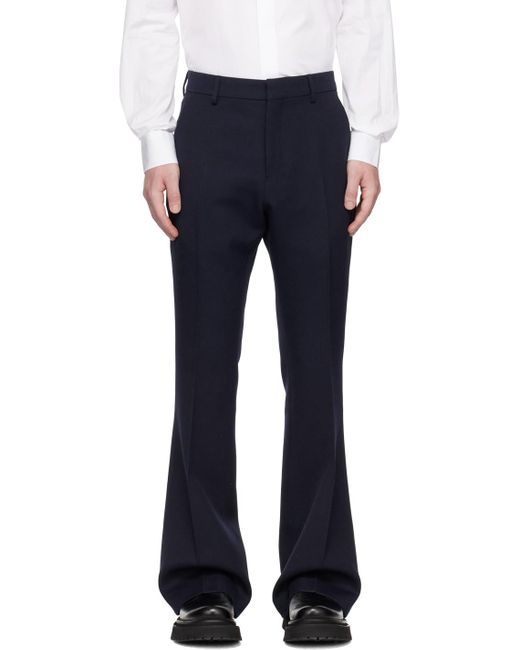 AMI Blue Flared Bootcut Trousers for men