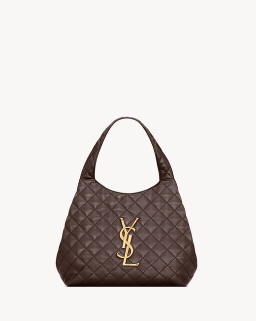 Saint Laurent Brown Icare Medium Quilted Handbag