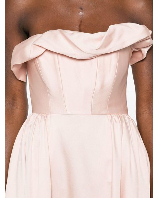 Roland Mouret Pink Ruffle Midi Dress
