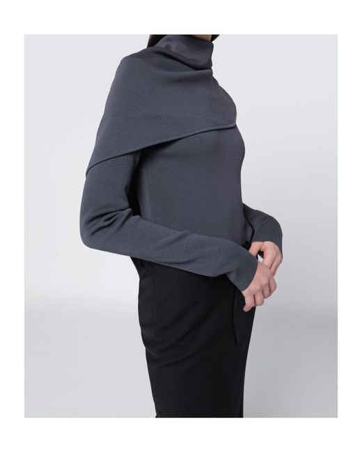 Entire studios Blue Asymmetric Panel Knitted Sweater