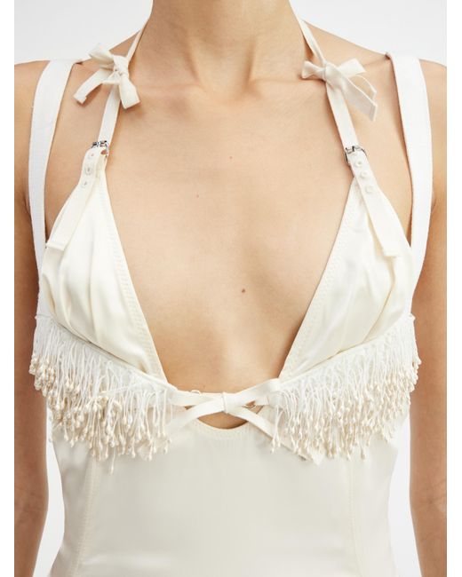 Jacquemus White Spaghetti Strap Mini Dress