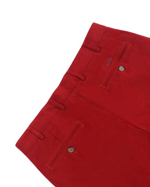 Paul & Shark Red Straight Casual Pants for men
