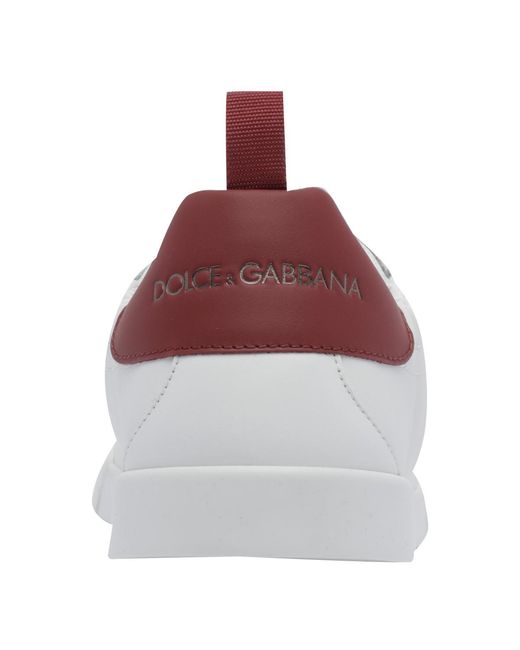 Dolce & Gabbana White Portofino Calfskin Sneakers for men