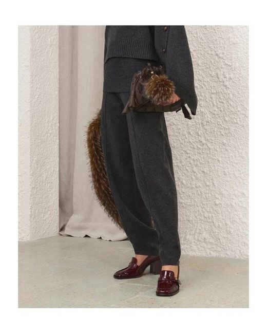 Zimmermann Gray Valiant Knit Barrel Pant
