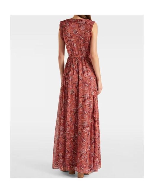 Ulla Johnson Red Aida Ruffled Silk-Blend Chiffon Maxi Dress