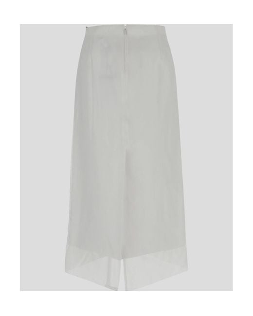 Sportmax Gray Zip Detailed High Waist Skirt