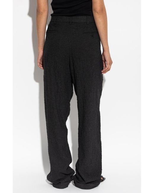 R13 Black Dropped-Crotch Trousers