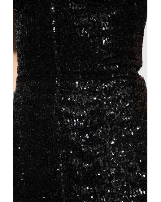 Dolce & Gabbana Black Sweetheart-Neck Sequinned Minidress