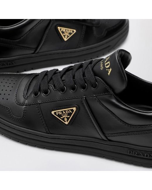 Prada Black Downtown Round-Head Sneakers