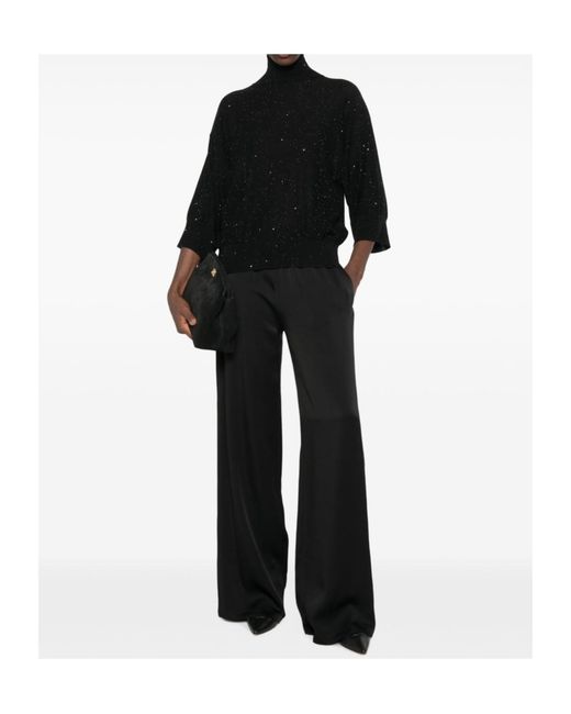 Fabiana Filippi Black Elastic-Waist Casual Trousers