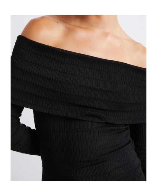 Marella Black Viscose Cowl-Neck Sweater