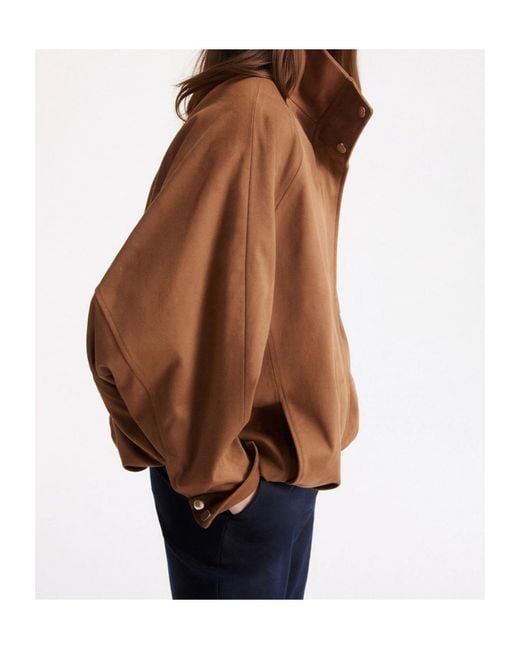 Marella Brown Long-Sleeve Casual Zip-Up Jacket