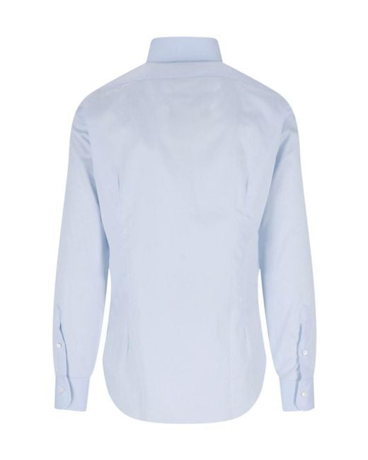 Barba Napoli Blue Regular Fit Dress Shirt for men