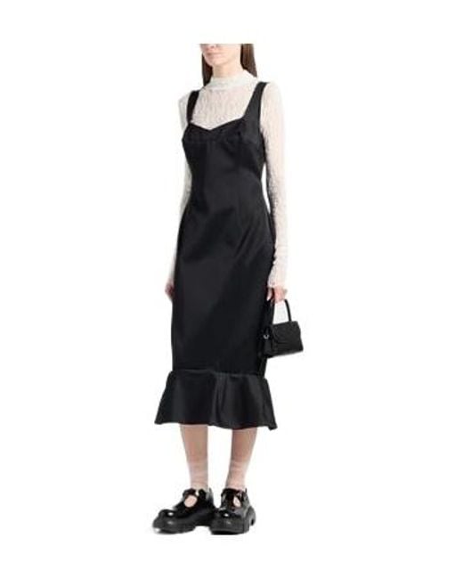 Marni Black Sleeveless Satin Dress