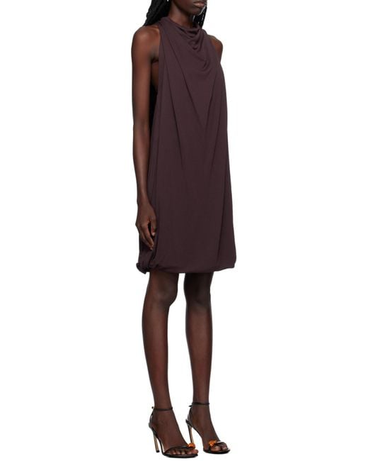 Lanvin Purple Logo Plaque Scarf Dress