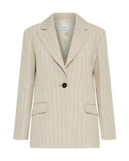 Marella Natural Stretch Canvas Blazer