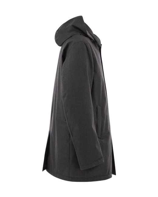 Herno Black Long-Sleeved Down Jacket for men