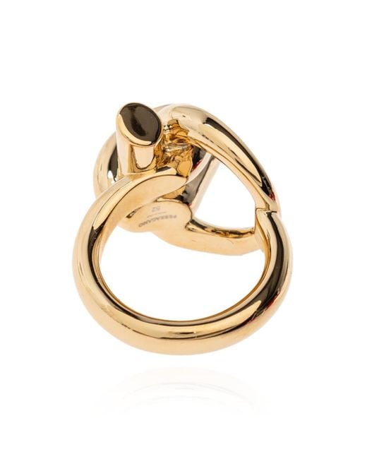 Ferragamo Metallic Ferragamo Gancini Ring for men
