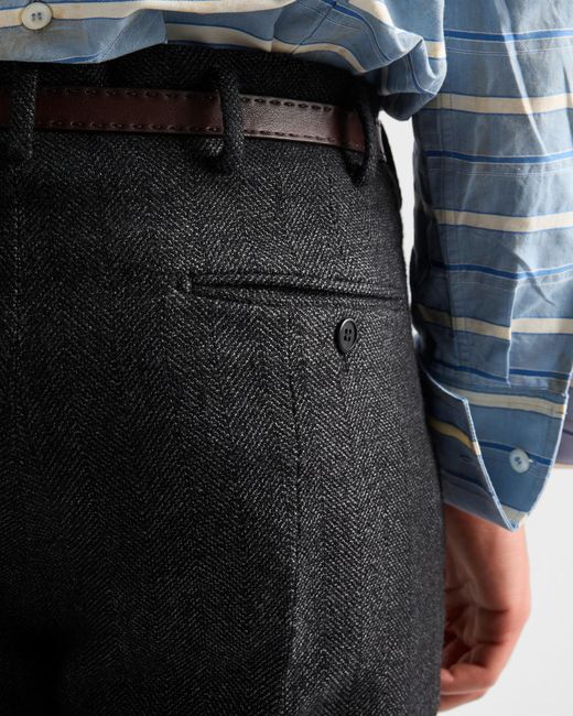 Prada Black Wool Pants for men