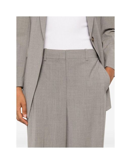 Theory Gray Straight-Leg Pants
