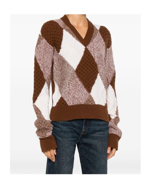 Stella McCartney Brown V-Neck Sweater