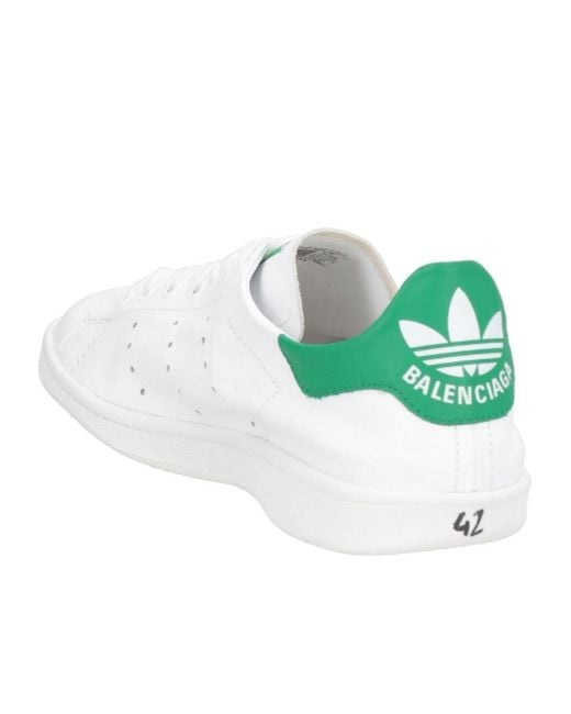 Balenciaga White Simple Low-Top Leather Shoes