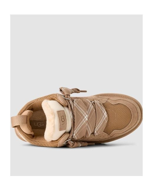 Ugg Brown Lowmel Shearling Low-Top Sneakers
