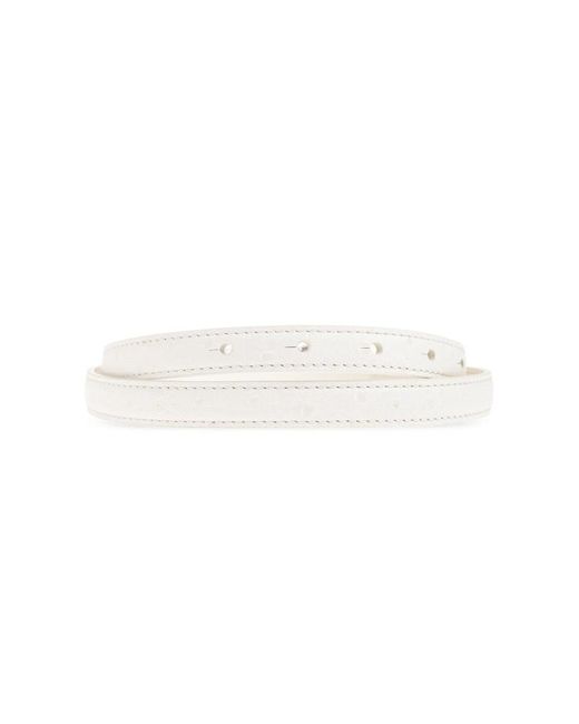 Ganni White Buckle Belt