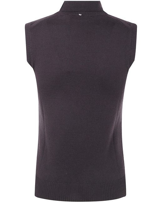 Sportmax Blue Turtleneck Sleeveless Jumper
