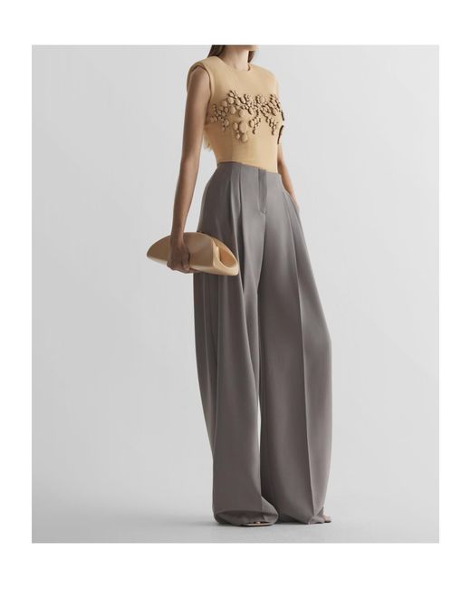 Mugler Gray Embroidered Top