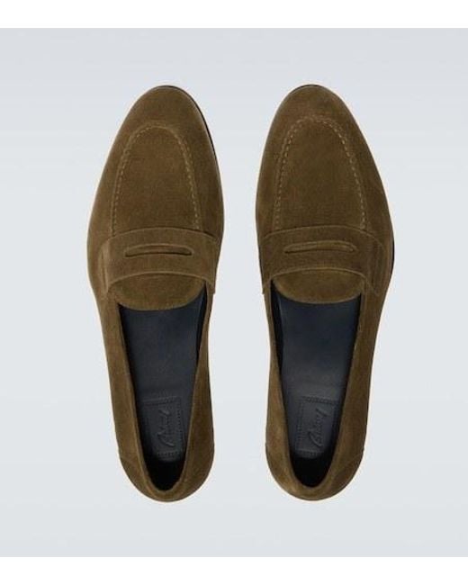 Brioni Brown Suede Penny Loafers for men