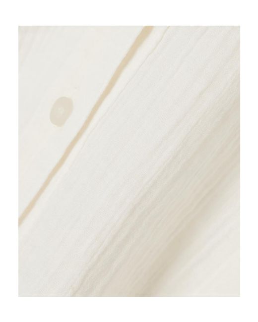 Melissa Odabash White Leona Crinkled-Cotton Shirt