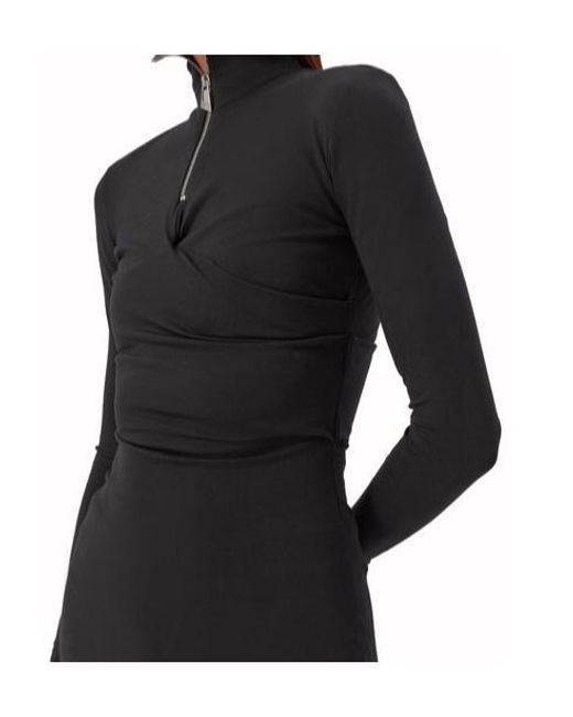 The Attico Black The Stand Up Collar Mini Dress