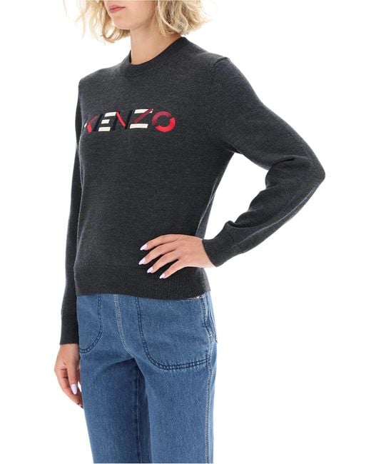 KENZO Black Embroidered Logo Jumper